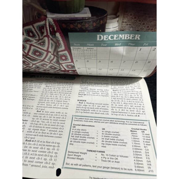 VTG AFGHAN CALENDAR 2000 THE NEEDLECRAFT SHOP 12 DESIGNS CROCHET PATTERNS 201006 - Picture 4 of 6